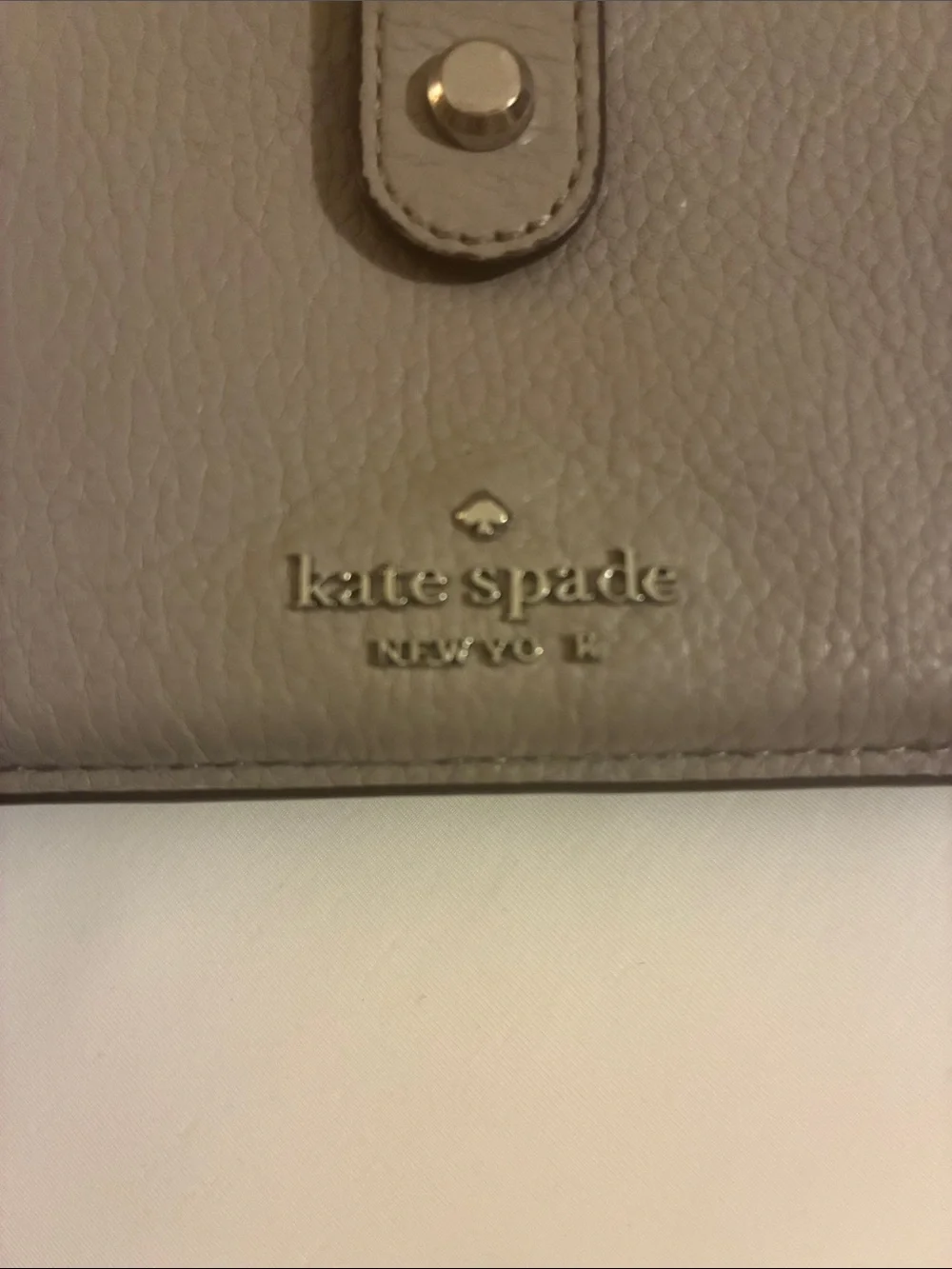 kate spade‎ taupe leather crossbody wallet